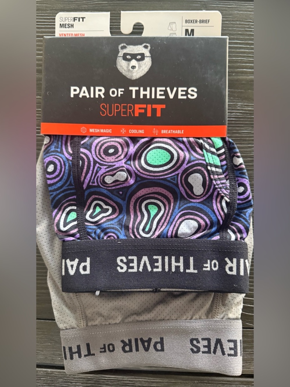 Pair of Thieves SuperFit Men’s Briefs - Purple Multi New size Med